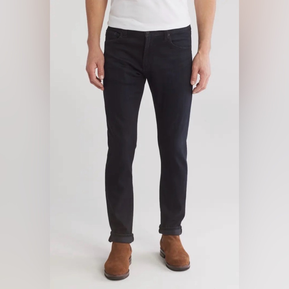 AG Adriano Goldschmied Charcoal Black Modern Slim Men’s Jeans, 38x34